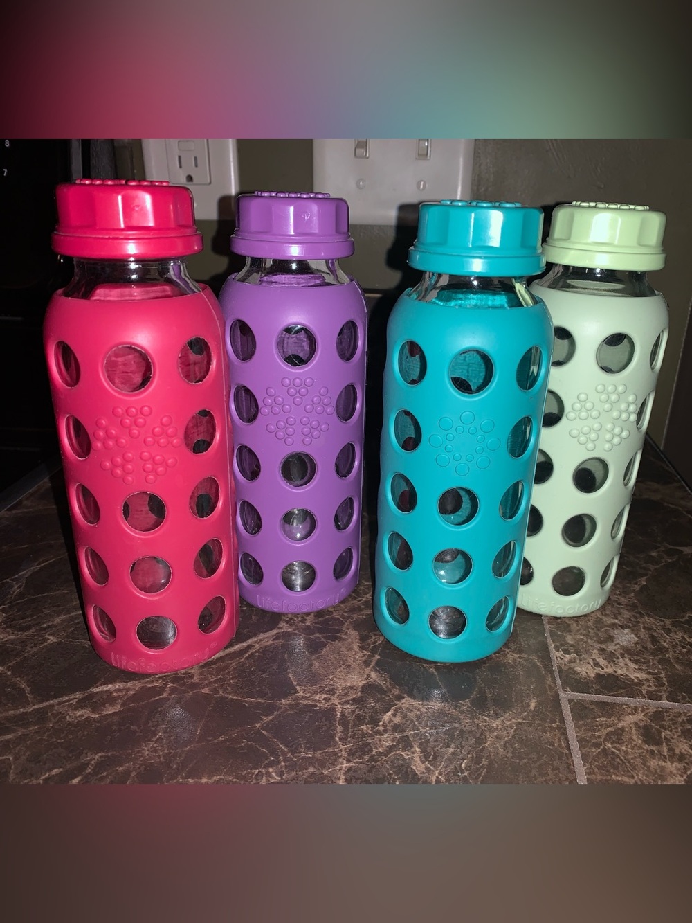Life Factory Glass Water Baby Bottles with Protective Silicone Sleeve 9 oz